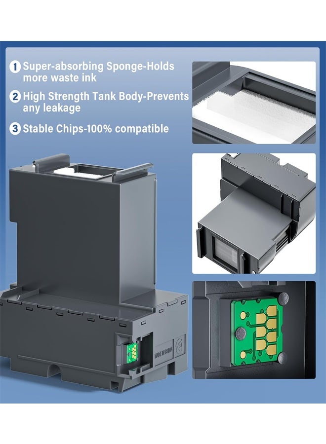 أوفيس ميكر T04D1 Maintenance Box Compatible for ET-15000 ET-3760 ET-4750 ET-3750 ET-4760, T04D100 Ink Maintenance Box T04D1 for ET-3850 ET-4850 ET-3710 ET-5150 ET-3830 ET-M1000, TO4D1/T04D100/04D1/EWMB2 - Image 2