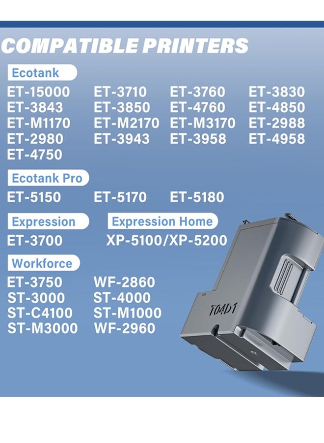 أوفيس ميكر T04D1 Maintenance Box Compatible for ET-15000 ET-3760 ET-4750 ET-3750 ET-4760, T04D100 Ink Maintenance Box T04D1 for ET-3850 ET-4850 ET-3710 ET-5150 ET-3830 ET-M1000, TO4D1/T04D100/04D1/EWMB2 - Image 3