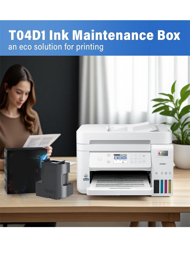 أوفيس ميكر T04D1 Maintenance Box Compatible for ET-15000 ET-3760 ET-4750 ET-3750 ET-4760, T04D100 Ink Maintenance Box T04D1 for ET-3850 ET-4850 ET-3710 ET-5150 ET-3830 ET-M1000, TO4D1/T04D100/04D1/EWMB2 - Image 4