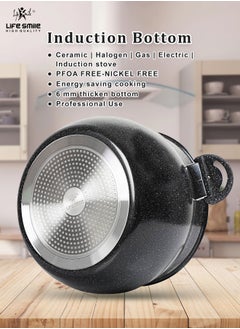 Life Smile 28cm (12 Litre) Multipurpose Stock Pot and Steamer Pot Set - Induction Couscoussier with PFOA-free Aluminum Non Stick 2-tier Cooking Pot with Lid for Soups,Seafood,Vegetables,Stews and Pasta  - Image 3