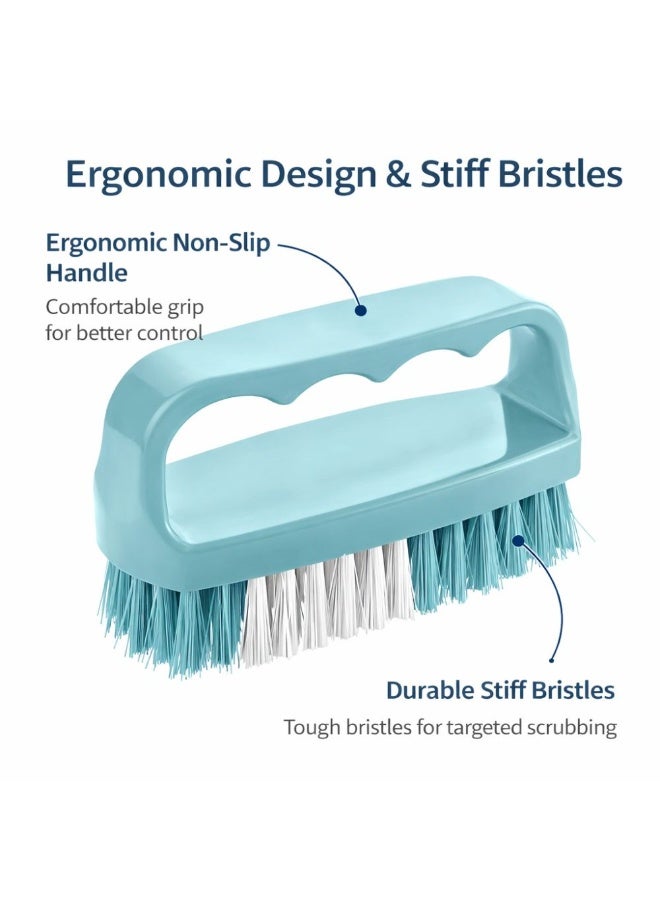 Titiz Plastik فرشاة تنظيف اليدين والياقات بمقبض مريح وشعيرات متينة للعناية بالملابس والأقمشة، فرشاة نظافة متعددة الاستخدامات، 9.7 × 4 × 5.5 سم، لون أزرق - Image 3