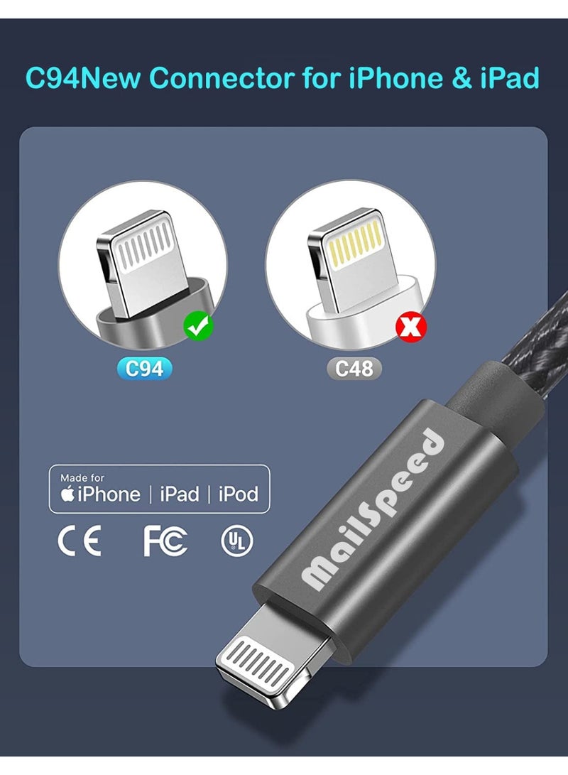 Mailspeed iPhone Charging Cable 2M【MFi Certified】 USB C to Lightning Charger Cable Fast Charging Power Delivery PD 65W iPhone Charging Cable for Reinforced for durability iPhone 14/14 Pro/14 Plus/14 Pro Max, iPad Pro, iPhone 8-13 All Series - Image 5
