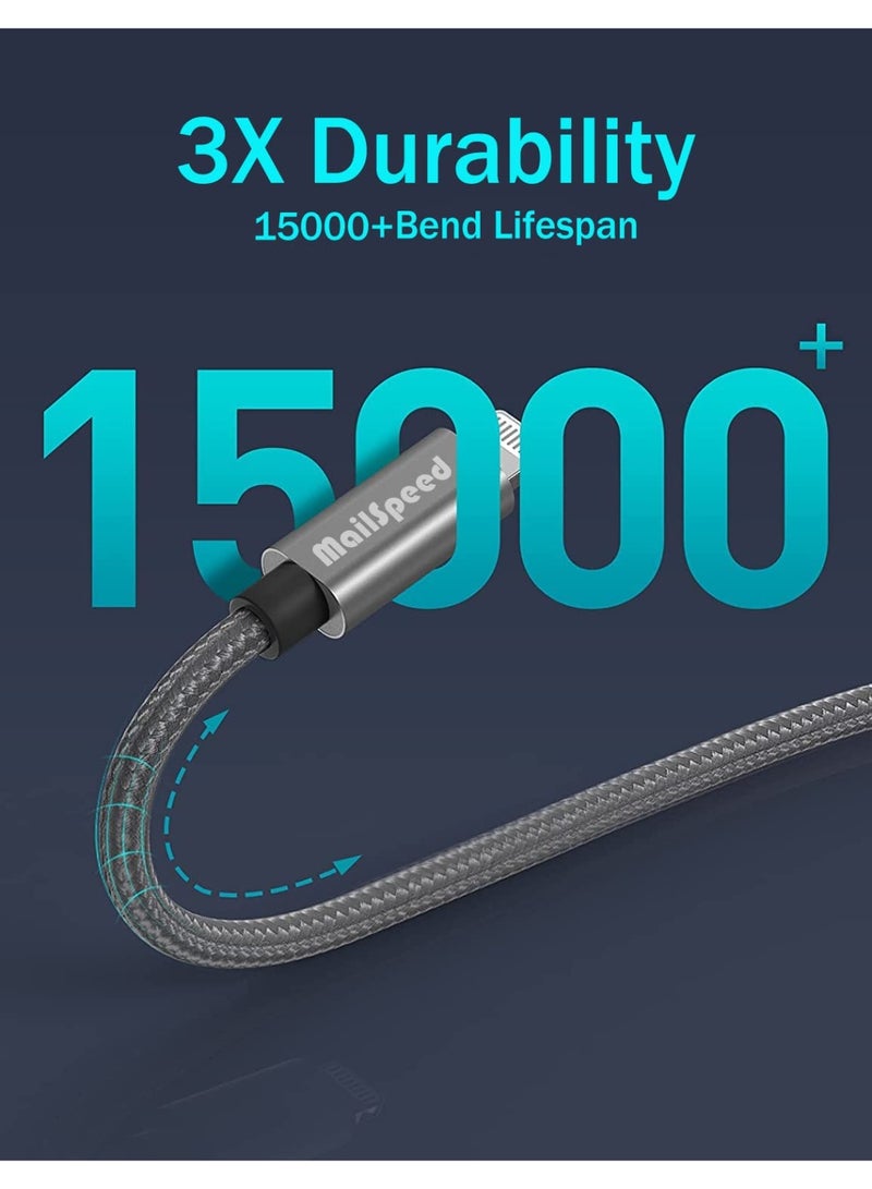 Mailspeed iPhone Charging Cable 2M【MFi Certified】 USB C to Lightning Charger Cable Fast Charging Power Delivery PD 65W iPhone Charging Cable for Reinforced for durability iPhone 14/14 Pro/14 Plus/14 Pro Max, iPad Pro, iPhone 8-13 All Series - Image 4