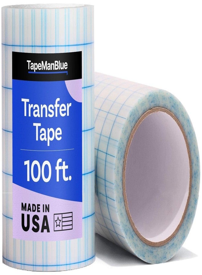 TapeManBlue 6" x 100' Roll of Clear Transfer Tape for Vinyl, Made in America, Vinyl Transfer Tape with Alignment Grid for Crafts, Decals, and Letters - Image 1
