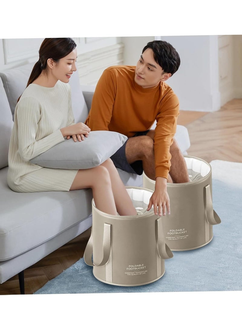 20L Collapsible Foot Bath Basin, Foldable Bucket Foot Soaking Bag, Portable Home Foot Spa Tub with Handle, Multifunctional Travel Foot Bath Bucket for Camping Finishing Storage Washing - Image 5