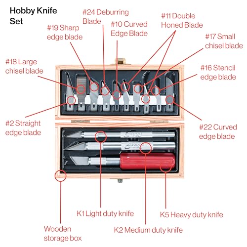Excel Blades Precision Hobby Knife Set, 13-Piece Precision Craft Knife Set with Case – Includes Light to Heavy Duty Handles and Assorted Blades for Crafting and Precision Cutting - Made in USA - Image 2
