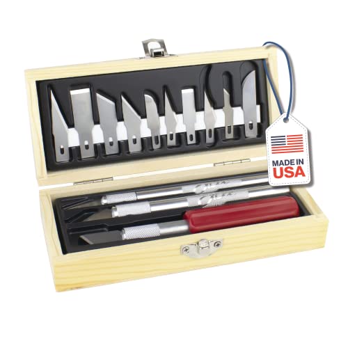 Excel Blades Precision Hobby Knife Set, 13-Piece Precision Craft Knife Set with Case – Includes Light to Heavy Duty Handles and Assorted Blades for Crafting and Precision Cutting - Made in USA - Image 1