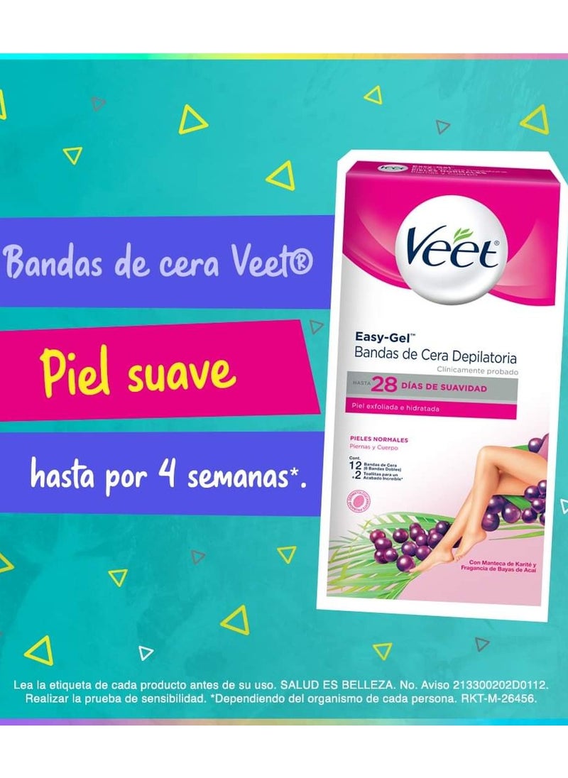 Veet Veet Hair Removal Wax Stripes For Normal Skin - 12 Stripes 2 PCS  - Image 3