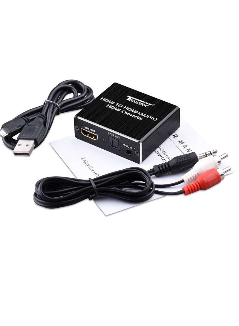 مستخرج صوت HDMI، موزع صوت HDMI 4K HDMI الى HDMI SPDIF توسلينك بصري ومحول صوت ستيريو 3.5 ملم HDMI 1.4 لمشغل بلو راي والكمبيوتر وبلاي ستيشن 4 - Image 3