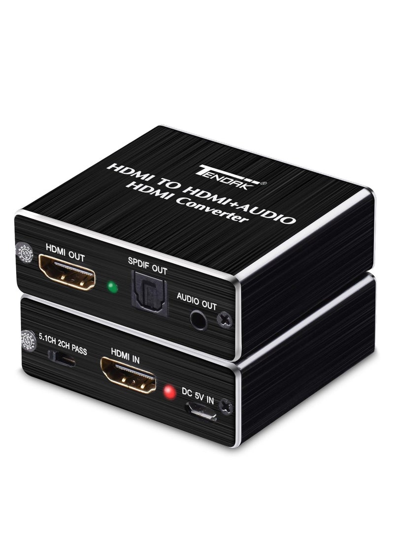 مستخرج صوت HDMI، موزع صوت HDMI 4K HDMI الى HDMI SPDIF توسلينك بصري ومحول صوت ستيريو 3.5 ملم HDMI 1.4 لمشغل بلو راي والكمبيوتر وبلاي ستيشن 4 - Image 1