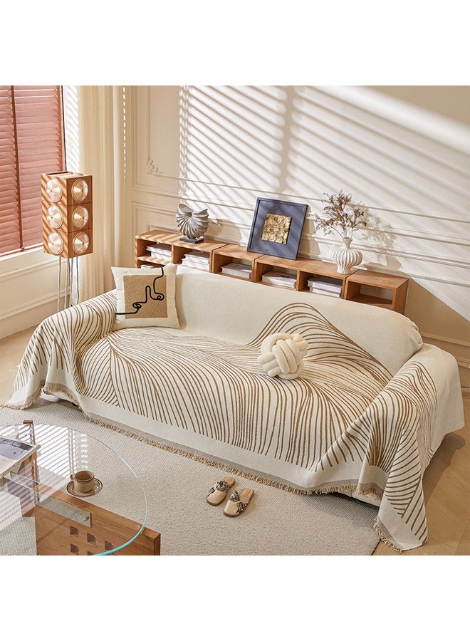 فلاي رود غطاء أريكة، بطانية أنيقة، بطانية أريكة مع شرابة، للمنزل والمكتب والسفر والتخييم (بطانية قابلة للعكس، 180 * 230 سم) - Image 1