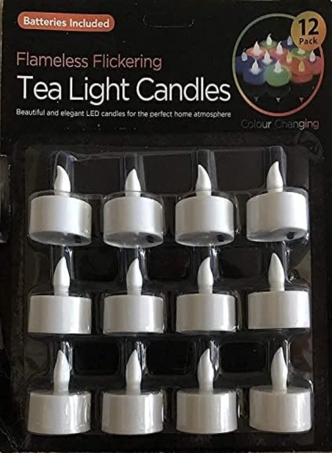 AKDC 12 Pcs/Set Led Flickering Battery Operated Tea Light - Image 1
