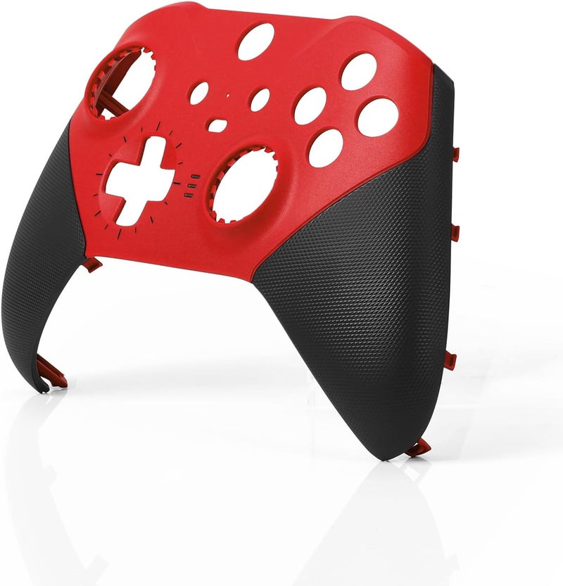 طقم غطاء الواجهة الأمامية البديل وغطاء الهيكل الأمامي لإصلاح ملحقات وحدة التحكم Xbox One Elite Series 2 مع حلقات عصا التحكم (أحمر) - Image 4