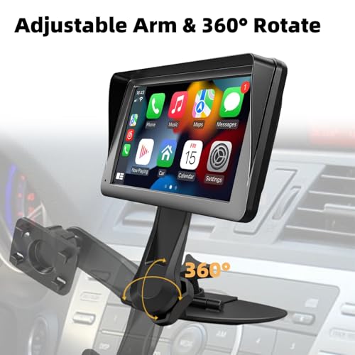 Epronic Extended Arm CD Slot Mount for CarPlay Screen Adjustable 360° Rotating Universal Head Compatible with in-Car Monitors CD Slot CarPlay Mount for 7" 9" 10.26" Portable Car Stereo Cd Bracket - Image 3