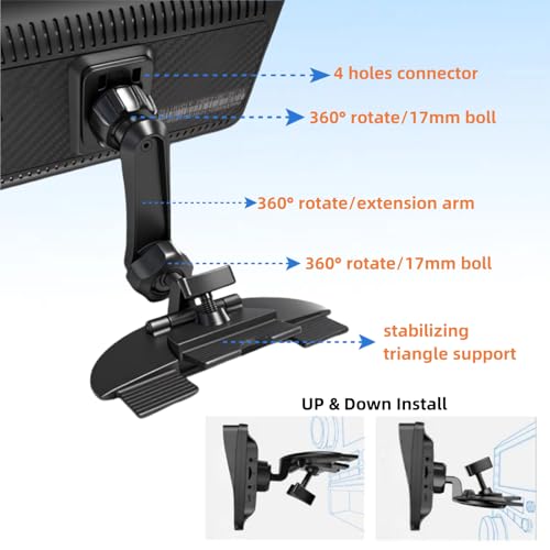 Epronic Extended Arm CD Slot Mount for CarPlay Screen Adjustable 360° Rotating Universal Head Compatible with in-Car Monitors CD Slot CarPlay Mount for 7" 9" 10.26" Portable Car Stereo Cd Bracket - Image 4