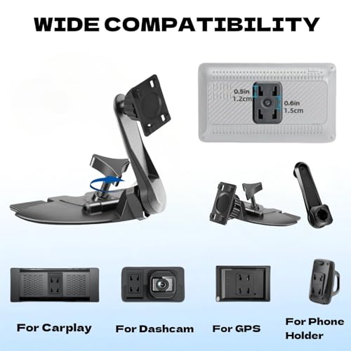 Epronic Extended Arm CD Slot Mount for CarPlay Screen Adjustable 360° Rotating Universal Head Compatible with in-Car Monitors CD Slot CarPlay Mount for 7" 9" 10.26" Portable Car Stereo Cd Bracket - Image 2