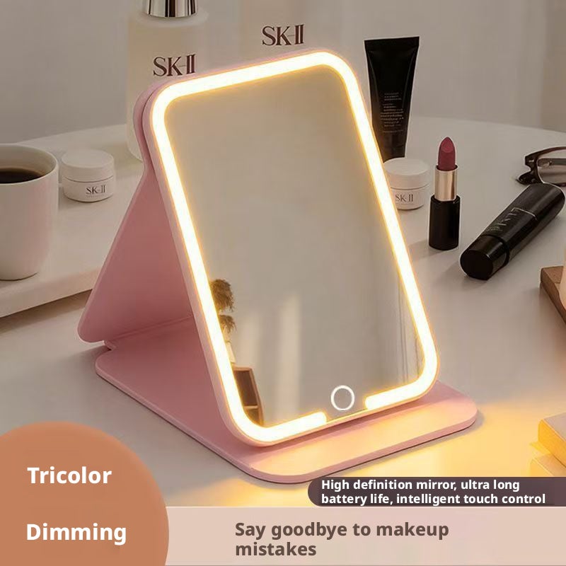 مرآة زينة LED قابلة للطي مع إضاءة قابلة للتعتيم - Image 2