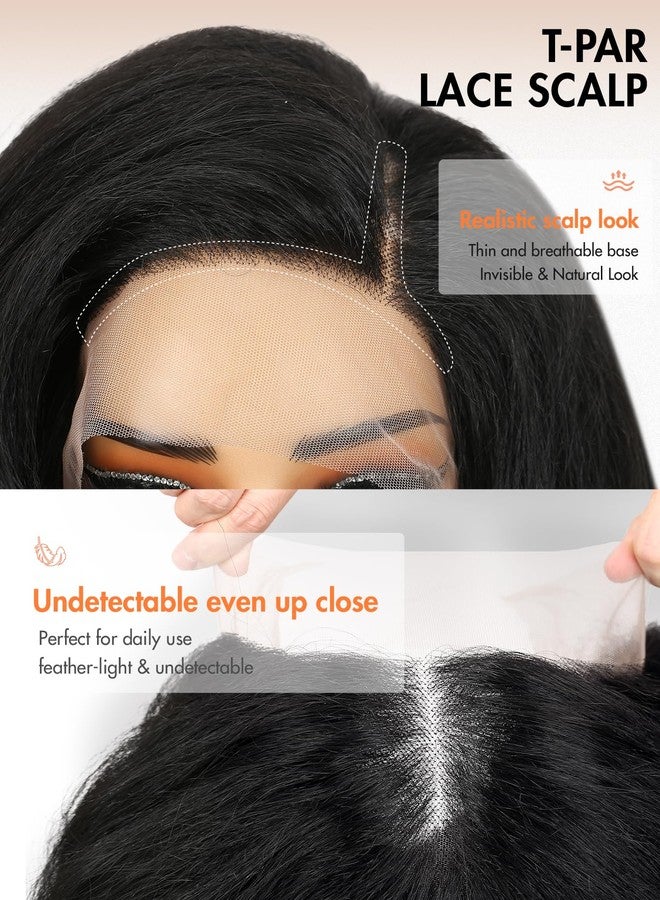quickwig Body Wave Bob Wig Lace Front Wigs Side Part Pre Plucked Body Wave Synthetic wigs for Black Women Short Glueless Loose Wave Wig Shoulder Length (Natural Black) - Image 5