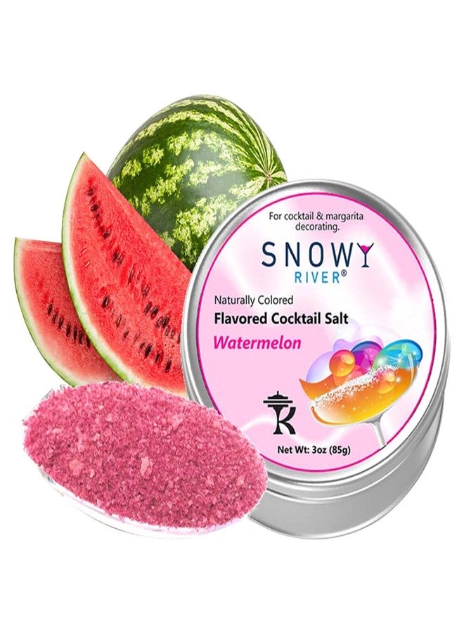 Snowy River Naturally Flavored Cocktail Salt (1x3oz Tin), Colored and Flavored Margarita Rimming Salt, Beverage Rimmer, Drink Salt, Decorative Salt for all occassions (Watermelon) - Image 1