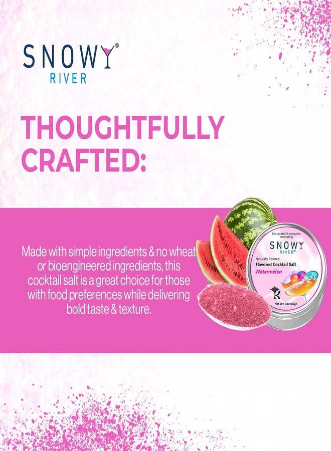 Snowy River Naturally Flavored Cocktail Salt (1x3oz Tin), Colored and Flavored Margarita Rimming Salt, Beverage Rimmer, Drink Salt, Decorative Salt for all occassions (Watermelon) - Image 3
