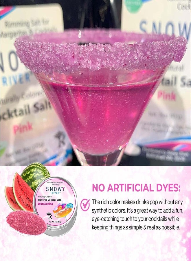 Snowy River Naturally Flavored Cocktail Salt (1x3oz Tin), Colored and Flavored Margarita Rimming Salt, Beverage Rimmer, Drink Salt, Decorative Salt for all occassions (Watermelon) - Image 5