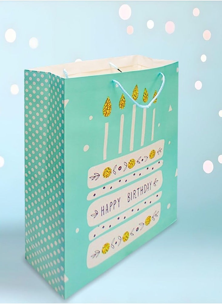 UKR UKR Birthday Gift Bags for Kids 4 Pcs Medium Size 40:55 cm Colorful Happy Birthday Party Favor Bags with Handles for Boys & Girls Goodie Bags for Kids Birthday Parties (Set A)  - Image 3