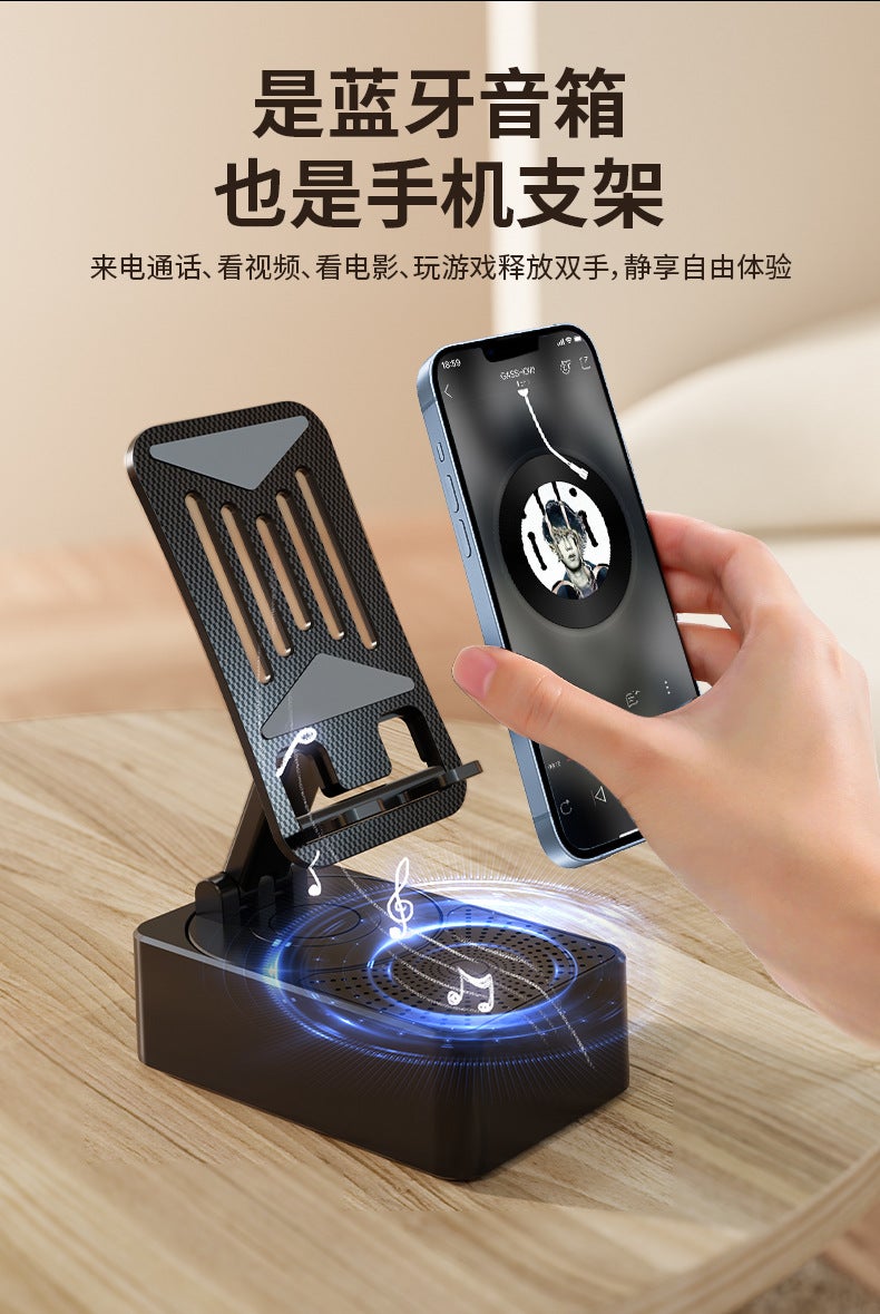 3-in-1 Bluetooth Speaker with Phone Stand  Power Bank Hollow mobile phone bracket - Image 3