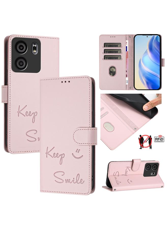 S-TOP Case For BLU View 5 Smile Embossing RFID Leather Phone Case - Image 1