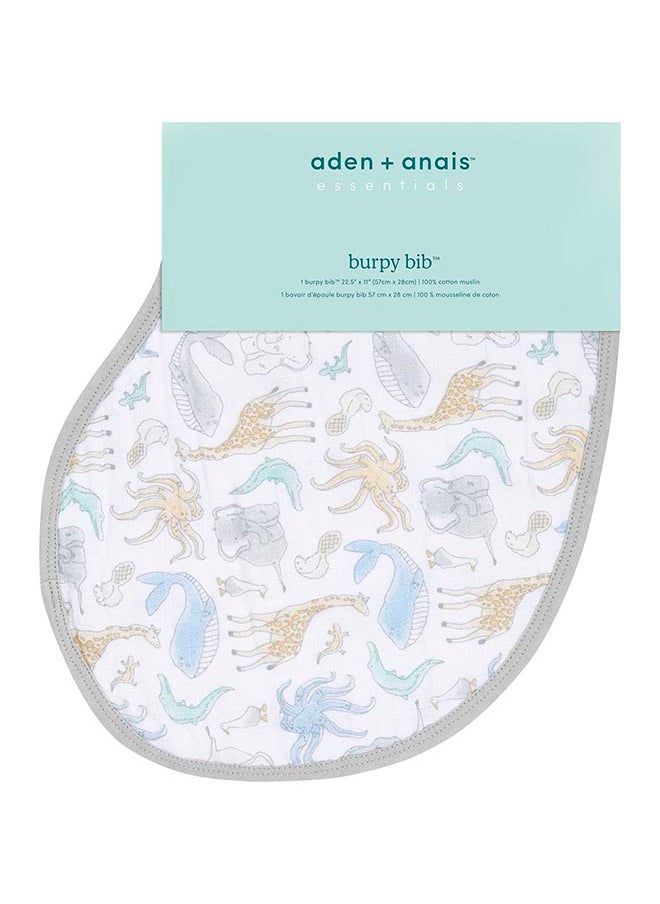 aden + anais Pack Of 1 Essentials Cotton Baby Burpy Bib - Natural History  - Image 3
