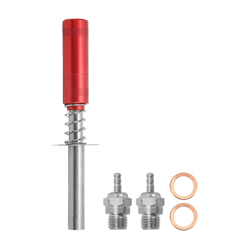 Glow Plug Igniter RC Engine Starter with N3 Glow Plug for RC Oil Powered Car Ship Methanol EngineRed - Image 1