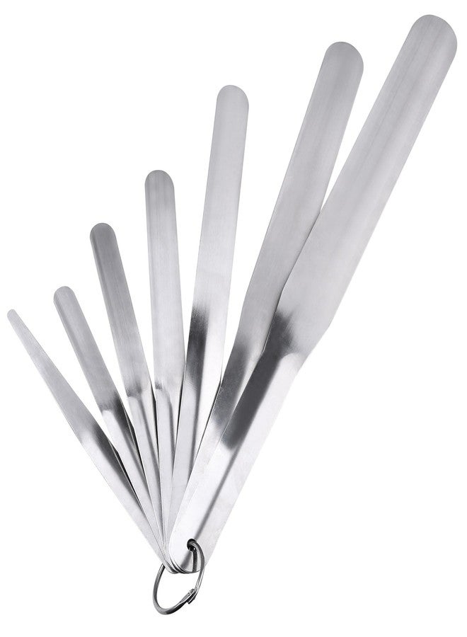 Qlvily 7 Packs Caulking Spatula Tool Set, Stainless Steel Multi-Size Caulk Finishing Spatulas for Bathroom, Kitchen, Window, and Door Sealing - Image 1
