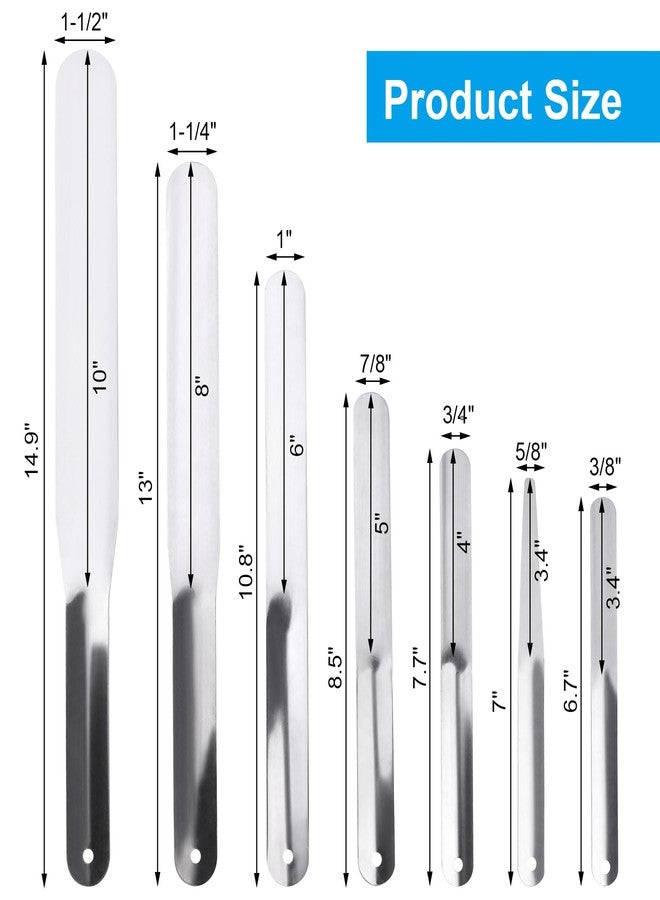 Qlvily 7 Packs Caulking Spatula Tool Set, Stainless Steel Multi-Size Caulk Finishing Spatulas for Bathroom, Kitchen, Window, and Door Sealing - Image 2