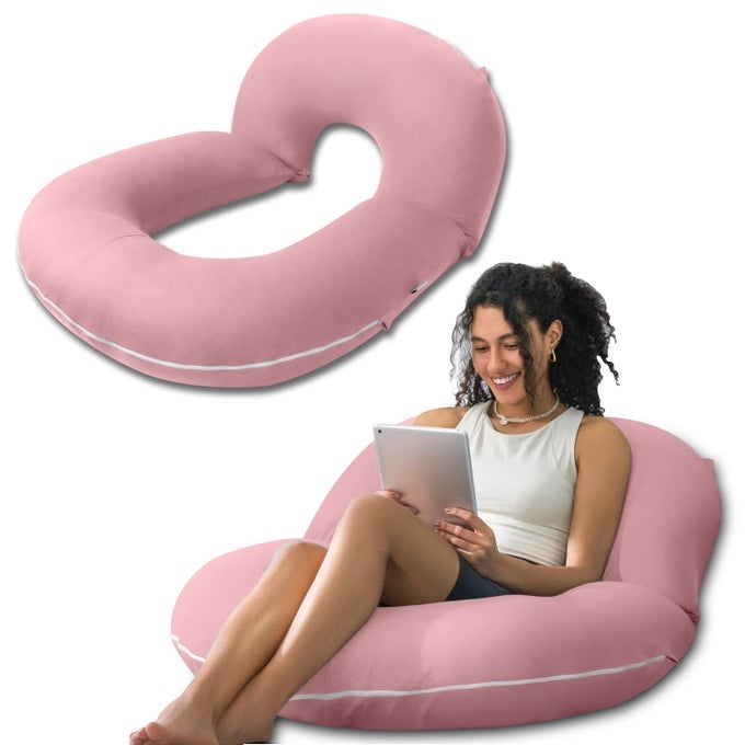 READING PILLOW BACK PILLOW FOR SITTING IN BED FOR READING NURSE RELAX READING PILLOW FOR ADULTS MOMS KIDS SIT UP PILLOW FOR BED COOLING TENCEL PINK