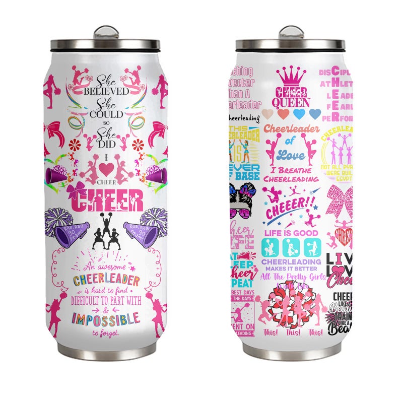 YOPIGOT Cheerleader Tumbler CupCheer Gifts For Girls WomenCheerleading MugCheerleading Gift for Girls Teen Birthday Christmas Gifts for Cheer Coach Friend Besties Stainless Steel Tumblers 17oz