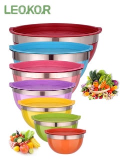 7 PCS Mixing Bowls Set with Lids, Salad Dough Baking Bowl, Measurement Marks and Non-Slip Bottoms Nesting Bowls for Home Kitchen Cooking Baking - pzsku/ZFDA3CC9F42CAC59B8F9BZ/45/_/1716866448/229769b7-6f34-45ce-96ff-5abf8afd423c