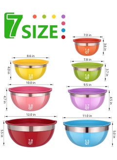 7 PCS Mixing Bowls Set with Lids, Salad Dough Baking Bowl, Measurement Marks and Non-Slip Bottoms Nesting Bowls for Home Kitchen Cooking Baking - pzsku/ZFDA3CC9F42CAC59B8F9BZ/45/_/1716866450/22335230-4bc9-4fc8-976b-68486053123b