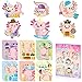 B1ykin Axolotl Make a Face Sticker 36 Sheets Make Your Own Cute Animal Stickers Mix Match DIY Art Craft for Birthday Party Favors School Activity Games and Christmas Stocking Stuffers - Image 4