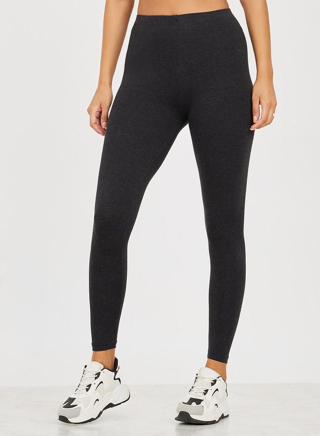 Styli Elastic Waistband Basic Leggings  - Image 1