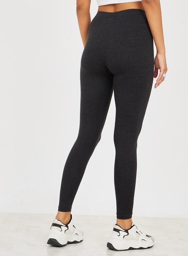 Styli Elastic Waistband Basic Leggings  - Image 4