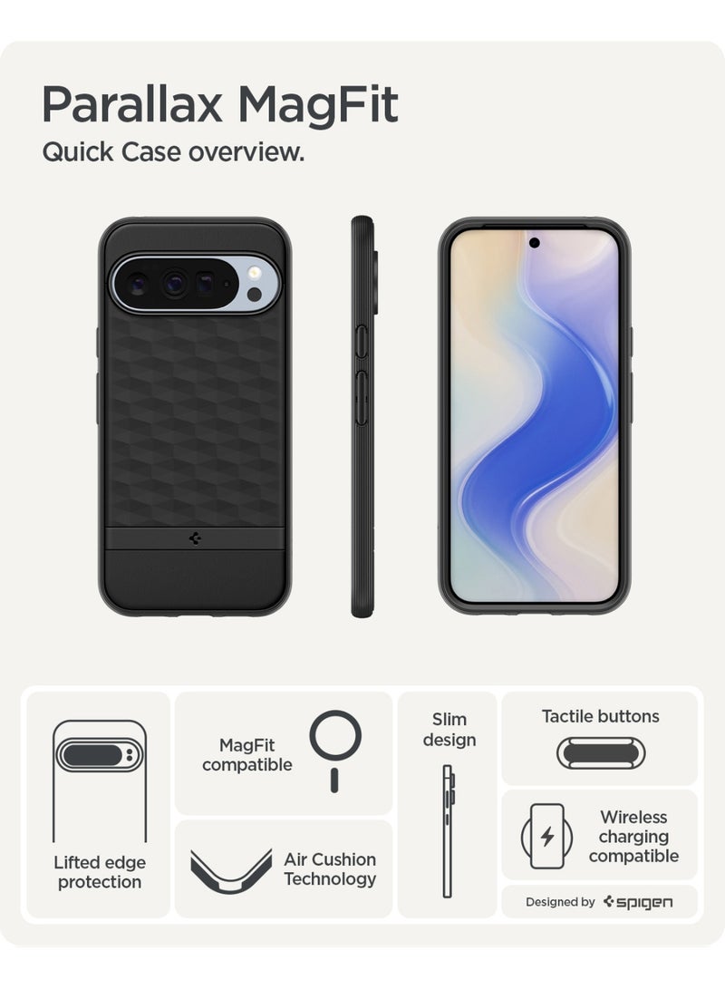 Spigen غطاء ماغ فيت بارالاكس لجهاز جوجل بيكسل 10 برو XL مع ميزة ماغ سيف - أسود غير لامع - Image 3