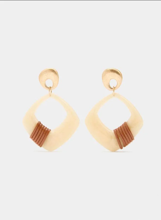 بارفوا أقراط طويلة مع راتنج متعدد الألوان