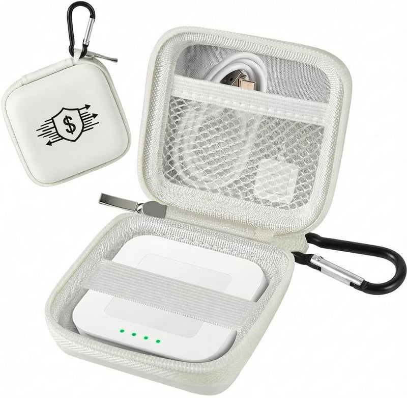 Comecase Chip Card Reader Scanner Case, Hard Carrying Bag Holder Fits Square A-SKU-0485 Contactless Reader with USB Charge Cable for EMV Chip Cards/Apple Pay/Android Pay (Off White) - Image 1