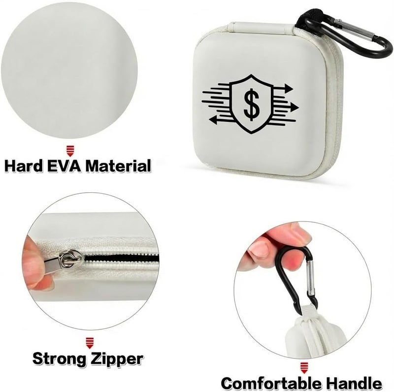 Comecase Chip Card Reader Scanner Case, Hard Carrying Bag Holder Fits Square A-SKU-0485 Contactless Reader with USB Charge Cable for EMV Chip Cards/Apple Pay/Android Pay (Off White) - Image 3