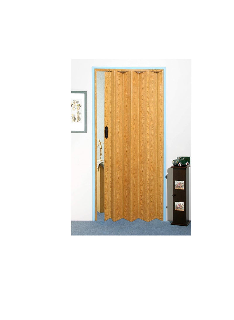 ROBUSTLINE Robustline Folding Sliding Doors 210cm Height x 100cm Width, Made in Taiwan (LIGHT OAK)  - Image 1
