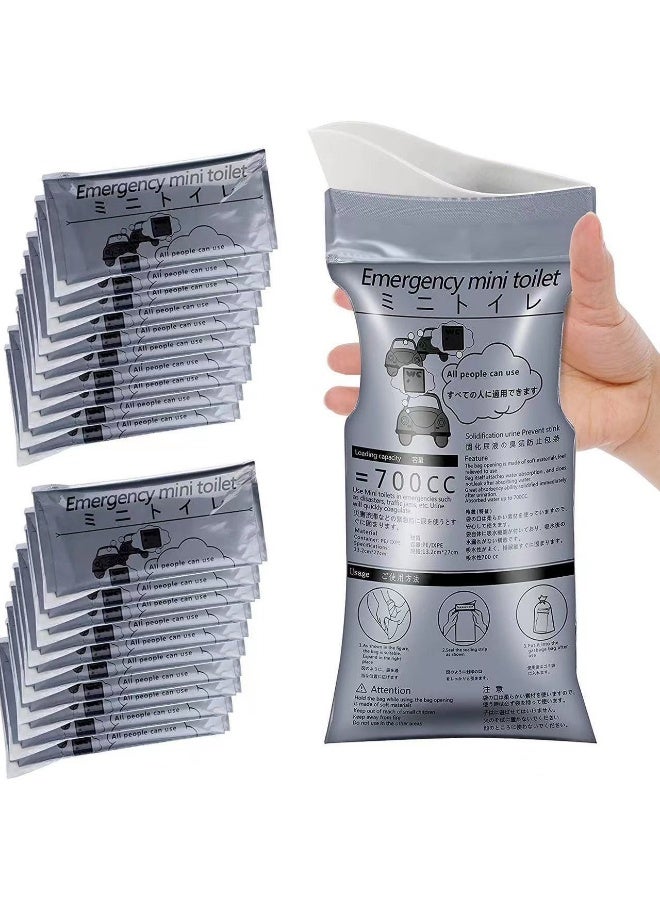 حقيبة بول الطوارئ المحمولة 12 قطعة -700 مل كيس بول بسيط كبير السعة، مناسب للتخييم والاختناقات المرورية/الأنشطة في الهواء الطلق، مناسب للأطفال والبالغين - Image 2