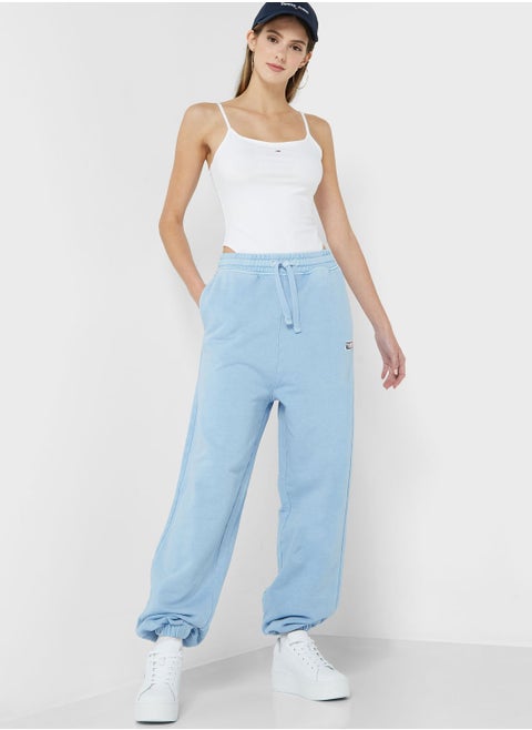 Drawstring Detail Logo Pants