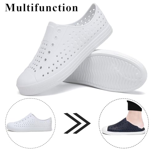 SAGUARO Mens Garden Shoes for Women Breathable Slip-On Gardening Clogs Quick Dry Non-Slip Water Shoe Outdoor Beach Sandals Aero XVII White 10 Women/8 Men - Image 5