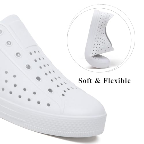 SAGUARO Mens Garden Shoes for Women Breathable Slip-On Gardening Clogs Quick Dry Non-Slip Water Shoe Outdoor Beach Sandals Aero XVII White 10 Women/8 Men - Image 4