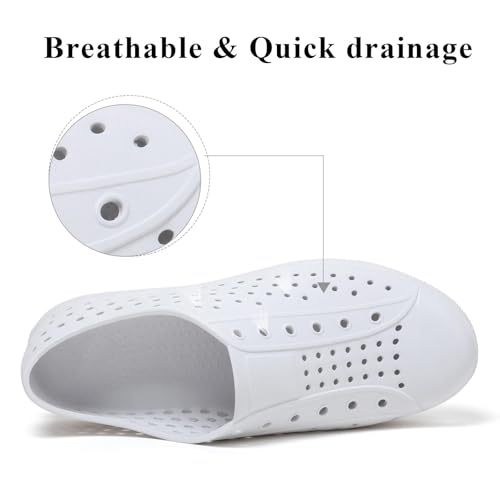 SAGUARO Mens Garden Shoes for Women Breathable Slip-On Gardening Clogs Quick Dry Non-Slip Water Shoe Outdoor Beach Sandals Aero XVII White 10 Women/8 Men - Image 3
