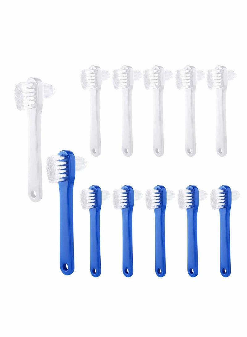 Denture Brush, Dedicated Toothbrush, Dual Head Toothbrushes Hard Cleaning Brush Multi-Layered Bristles Portable Tool 2 Colors - Image 1
